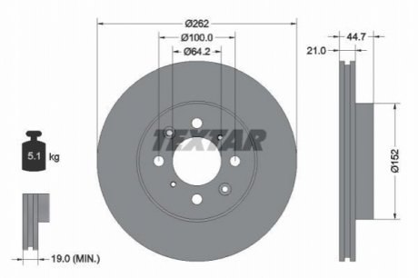 Гальмівний диск TEXTAR 92060900 (фото 1)