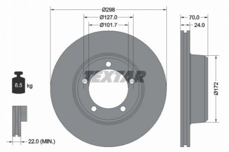 Тормозной диск - (LR017952) TEXTAR 92061300