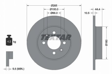 Гальмівний диск TEXTAR 92064903 (фото 1)