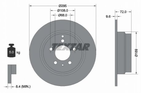 Тормозной диск - (271794, 2717940, 31262099) TEXTAR 92066803 (фото 1)