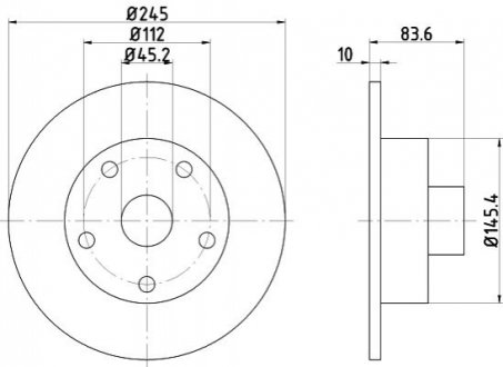 Гальмівний диск - (8D0615601B) TEXTAR 92072103 (фото 1)