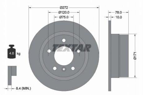 Тормозной диск TEXTAR 92072303