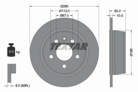 Диск гальмівний - (6384230112, A6384230112) TEXTAR 92074503