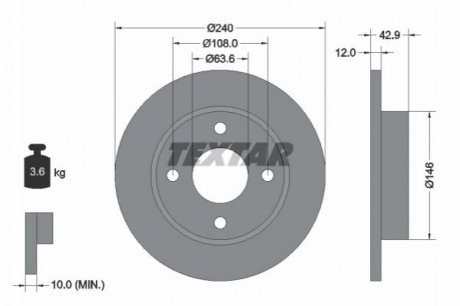 Гальмівний диск TEXTAR 92075303 (фото 1)