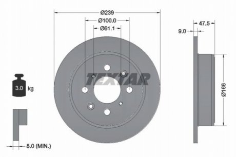 Гальмівний диск - (42510SR3J01, 42510SR3J00, 42510SR3G00) TEXTAR 92077903