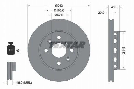 Гальмівний диск TEXTAR 92078500 (фото 1)