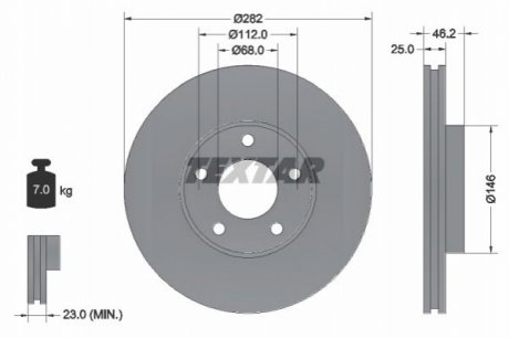 Тормозной диск TEXTAR 92083603