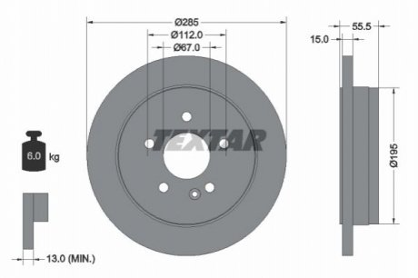 Тормозной диск TEXTAR 92090003 (фото 1)