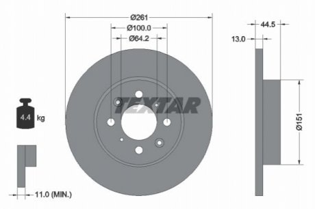 Тормозной диск TEXTAR 92090100 (фото 1)