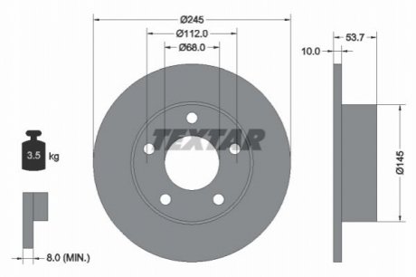 Тормозной диск TEXTAR 92090803