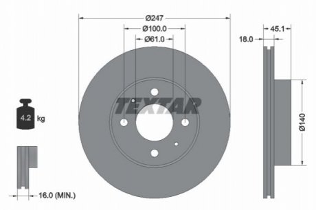 Гальмівний диск TEXTAR 92091000 (фото 1)