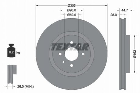 Тормозной диск TEXTAR 92092900 (фото 1)