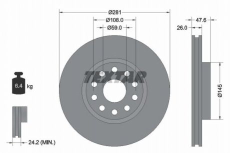 Гальмівний диск TEXTAR 92093900