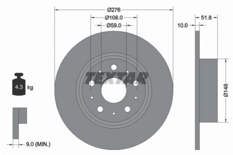 Тормозной диск TEXTAR 92095300 (фото 1)