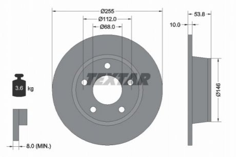 Тормозной диск TEXTAR 92104103 (фото 1)