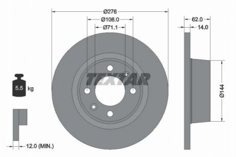 Тормозной диск - (4246W4, E169143) TEXTAR 92107900