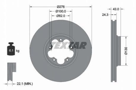 Гальмівний диск TEXTAR 92110003 (фото 1)