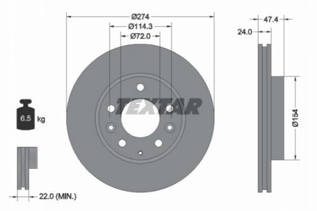 Гальмівний диск - (GF3Y3325X, GF3Y3325XA, G25Y3325XA) TEXTAR 92110400