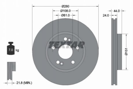 Тормозной диск TEXTAR 92113803