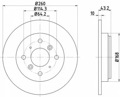 Диск гальмівний задн Лів/Прав HONDA ACCORD IV, PRELUDE IV 2.0/2.2/2.3 01.90-09.96 TEXTAR 92114300