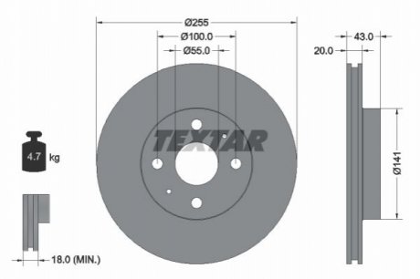 Тормозной диск TEXTAR 92115603 (фото 1)