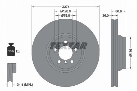 Тормозной диск TEXTAR 92123003 (фото 1)