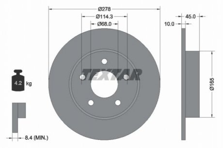 Тормозной диск TEXTAR 92125703 (фото 1)
