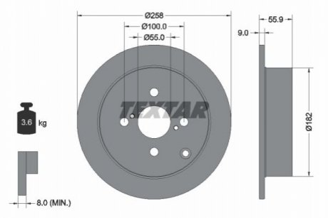 Тормозной диск TEXTAR 92126103 (фото 1)