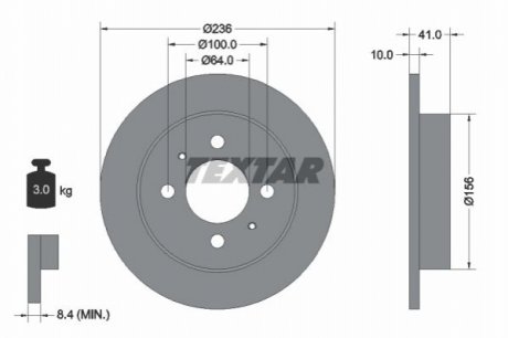 Тормозной диск TEXTAR 92128600 (фото 1)
