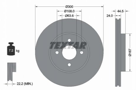 Тормозной диск TEXTAR 92139903 (фото 1)
