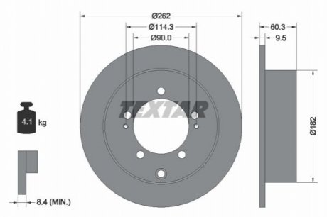 Тормозной диск TEXTAR 92148600 (фото 1)