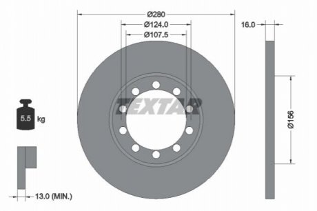 Гальмівний диск TEXTAR 92152003 (фото 1)