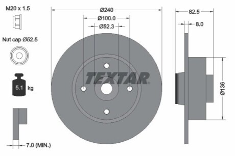 Гальмівний диск TEXTAR 92154400