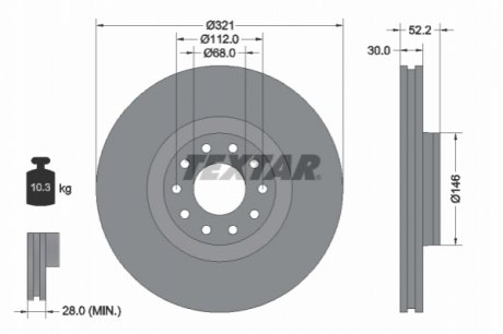 Тормозной диск - (4B3615301) TEXTAR 92154703