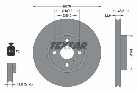 Тормозной диск TEXTAR 92156200