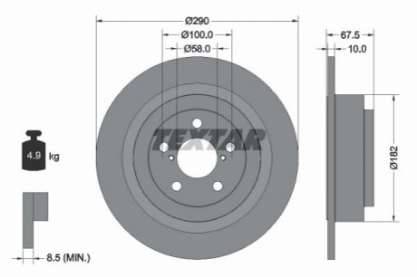 Гальмівний диск TEXTAR 92158800 (фото 1)