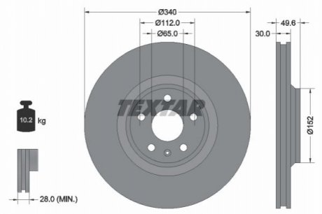 Тормозной диск TEXTAR 92160505 (фото 1)