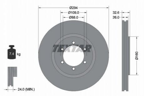 Тормозной диск - (4144108030) TEXTAR 92162600