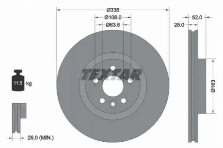 Тормозной диск TEXTAR 92168203 Купить в Украине