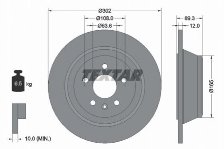 Тормозной диск - (30769058, 31471832) TEXTAR 92168403