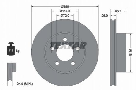 Тормозной диск TEXTAR 92169003 (фото 1)