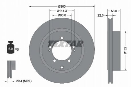Гальмівний диск - (4615A032, MR493994, MR370724) TEXTAR 92170603 (фото 1)