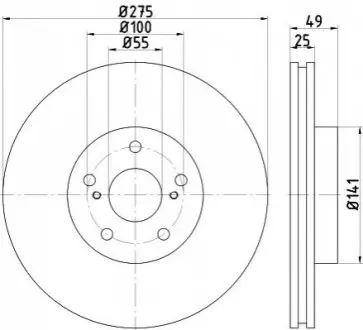 Диск гальмівний передн Лів/Прав TOYOTA ALLION I, CALDINA, CELICA, PREMIO 1.8/2.0 08.99-06.07 TEXTAR 92173103