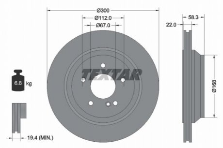 Гальмівний диск TEXTAR 92176303 (фото 1)