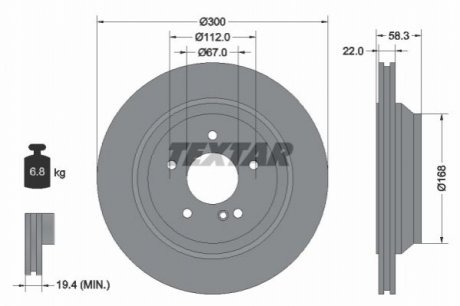 Тормозной диск TEXTAR 92176303 (фото 1)