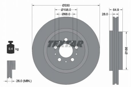 Тормозной диск TEXTAR 92178303 (фото 1)