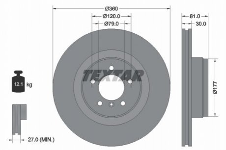 Тормозной диск TEXTAR 92178403 (фото 1)