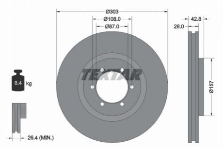 Гальмівний диск TEXTAR 92180003
