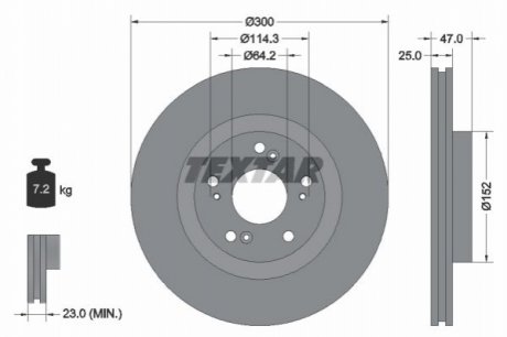 Гальмівний диск - (45251SMTE00) TEXTAR 92186503
