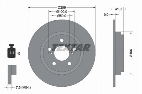 Гальмівний диск - (4243152150) TEXTAR 92199800 (фото 1)